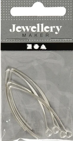 Ørebøjle - H 42 MM - Hulstr. 2 MM - Forsølvet - 4 Stk
