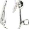 Øreclips - L 16,5 MM - B 1,5 MM - Hulstr. 1,6 MM - Forsølvet - 40 Stk