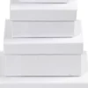 Rektangulære Æsker - H 3,5+4,5+5,5+6,5 CM - Str. 8,5X11,5+11X14 CM - Hvid - 4 Stk