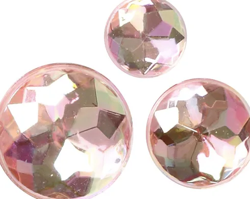 Rhinsten Klistermærker - Selvklæbende - Pink - Str. 6+8+10 MM - 40 Stk
