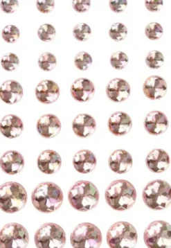 Rhinsten Klistermærker - Selvklæbende - Pink - Str. 6+8+10 MM - 40 Stk