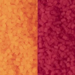 Rocaiperler - Glasperler - 2-Cut Ø 1,7 MM Hul 0,5 MM - Transparent Orange+Rød - 2X7 G