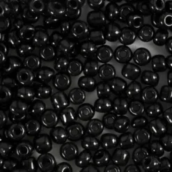 Rocaiperler - Glasperler - Ø 4 MM Hul 0,9-1,2 MM - Sort - 25 G