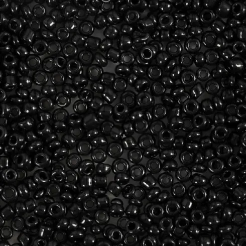 Rocaiperler - Glasperler - Ø 2 MM Hul 0,8 MM - Sort - 25 G