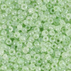 Rocaiperler - Glasperler - Ø 3 MM Hul 0,6-1,0 MM - Soft Grøn - 25 G