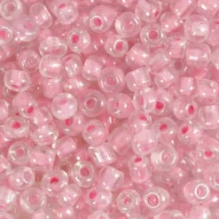 Rocaiperler - Glasperler - Ø 4 MM Hul 0,9-1,2 MM - Rosa Kerne - 25 G