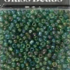 Rocaiperler - Glasperler - Ø 3 MM Hul 0,6-1,0 MM - Grøn Olie - 25 G