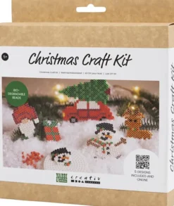 Rør Perler Julepynt DIY Kit - Bil - Rensdyr - Snemand - Nisse - Nabbi Biobeads