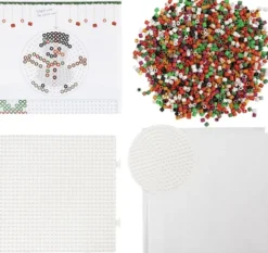Rør Perler Julepynt DIY Kit - Bil - Rensdyr - Snemand - Nisse - Nabbi Biobeads