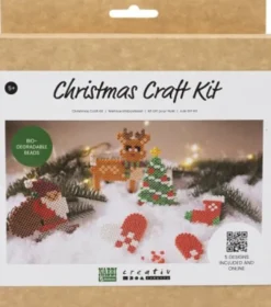 Rør Perler Julepynt DIY Kit - Julesok - Julehjerte - Juletræ Og Rensdyr - Nabbi Biobeads