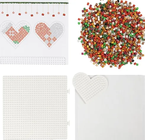 Rør Perler Julepynt DIY Kit - Julesok - Julehjerte - Juletræ Og Rensdyr - Nabbi Biobeads