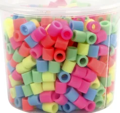Rør Perler Til Perleplader - Jumbo - Pastelfarver - 550 Stk. - Nabbi