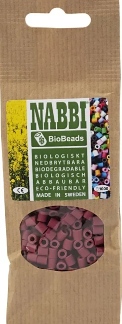 Rør Perler Til Perleplader - Medium - Bugundy - 1000 Stk. - Nabbi Biobeads