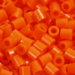 Rør Perler Til Perleplader - Medium - Klar Orange - 1100 Stk. - Nabbi