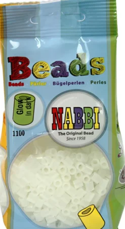 Rør Perler Til Perleplader - Medium - Selvlysende - 1100 Stk. - Nabbi
