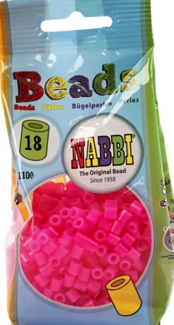 Rør Perler Til Perleplader - Medium - Cerise - 1100 Stk. - Nabbi