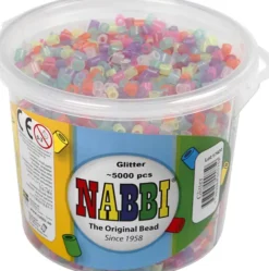 Rør Perler Til Perleplader - Medium - Glitterfarver - 5000 Stk. - Nabbi