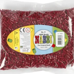 Rør Perler Til Perleplader - Medium - Vinrød - 6000 Stk. - Nabbi