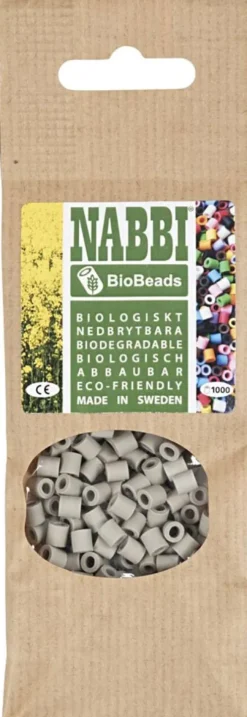 Rør Perler Til Perleplader - Medium - Grå - 1000 Stk. - Nabbi Biobeads