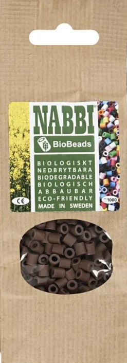 Rør Perler Til Perleplader - Medium - Brun - 1000 Stk. - Nabbi Biobeads
