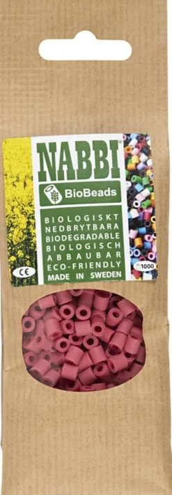 Rør Perler Til Perleplader - Medium - Rød - 1000 Stk. - Nabbi Biobeads