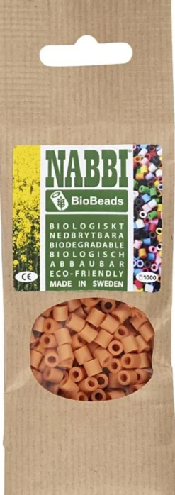 Rør Perler Til Perleplader - Medium - Orange - 1000 Stk. - Nabbi Biobeads