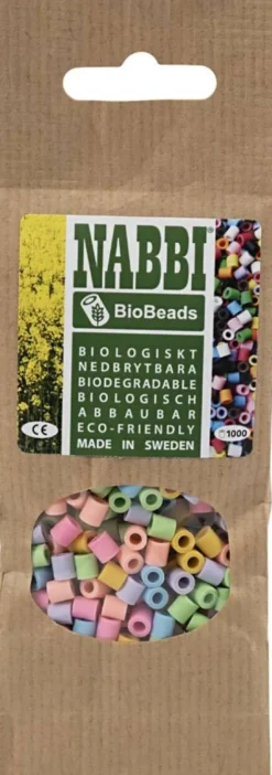 Rør Perler Til Perleplader - Medium - Pastelfarver - 1000 Stk. - Nabbi Biobeads