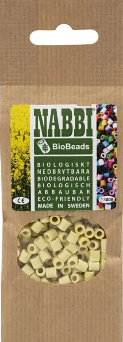 Rør Perler Til Perleplader - Medium - Lys Gul - 1000 Stk. - Nabbi Biobeads