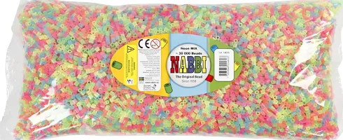 Rør Perler Til Perleplader - Medium - Neonfarver - 30000 Stk. - Nabbi