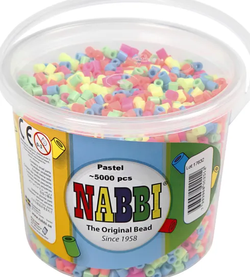 Rør Perler Til Perleplader - Medium - Pastelfarver - 5000 Stk. - Nabbi