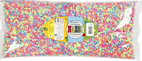 Rør Perler Til Perleplader - Medium - Pastelfarver - 30000 Stk. - Nabbi