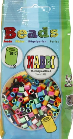 Rør Perler Til Perleplader - Medium - Stribet - 1100 Stk. - Nabbi