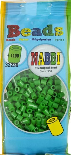 Rør Perler Til Perleplader - Medium - Grøn - 1100 Stk. - Nabbi