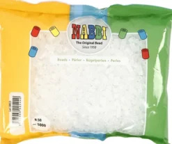 Rør Perler Til Perleplader - Medium - Klar Transparent - 6000 Stk. - Nabbi