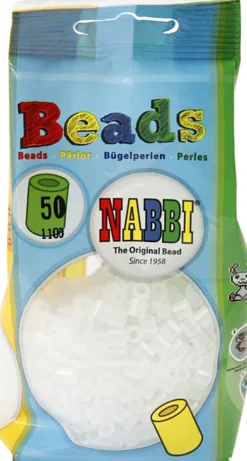 Rør Perler Til Perleplader - Medium - Klar Transparent - 1100 Stk. - Nabbi