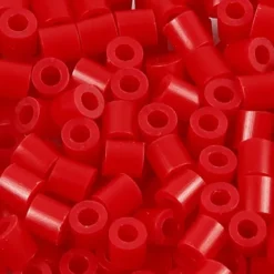 Rør Perler Til Perleplader - Medium - Rød - 1100 Stk. - Nabbi