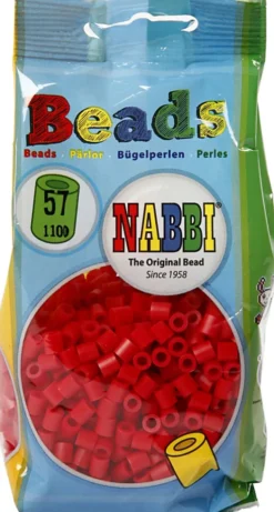 Rør Perler Til Perleplader - Medium - Rød - 1100 Stk. - Nabbi