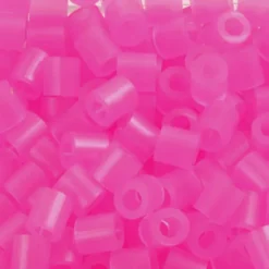 Rør Perler Til Perleplader - Medium - Rosa Neon - 1100 Stk. - Nabbi
