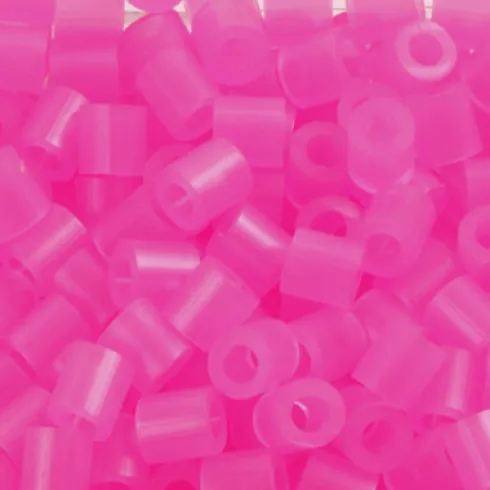 Rør Perler Til Perleplader - Medium - Rosa Neon - 1100 Stk. - Nabbi