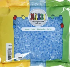 Rør Perler Til Perleplader - Medium - Blå Neon - 6000 Stk. - Nabbi