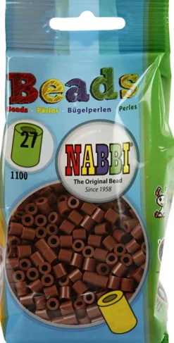Rør Perler Til Perleplader - Medium - Chokolade - 1100 Stk. - Nabbi
