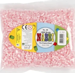 Rør Perler Til Perleplader - Medium - Rosa Perlemor - 6000 Stk. - Nabbi