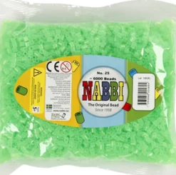 Rør Perler Til Perleplader - Medium - Grøn Neon - 6000 Stk. - Nabbi