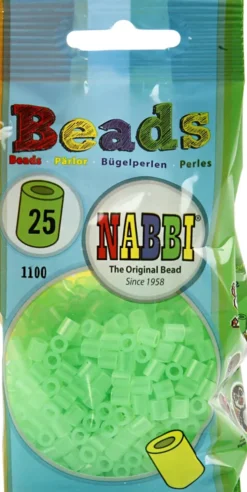 Rør Perler Til Perleplader - Medium - Grøn Neon - 1100 Stk. - Nabbi