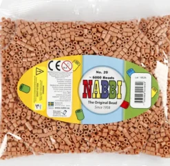 Rør Perler Til Perleplader - Medium - Lys Brun - 6000 Stk. - Nabbi