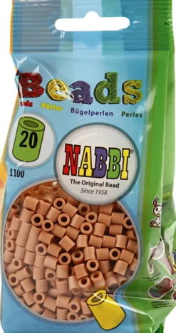 Rør Perler Til Perleplader - Medium - Lys Brun - 1100 Stk. - Nabbi