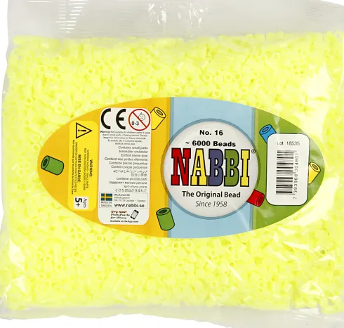 Rør Perler Til Perleplader - Medium - Gul Pastel - 6000 Stk. - Nabbi