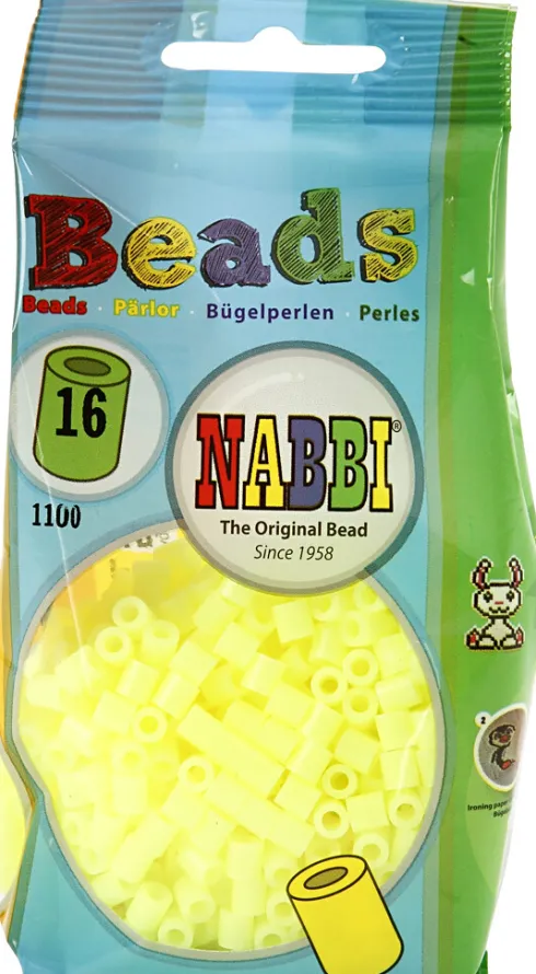 Rør Perler Til Perleplader - Medium - Gul Pastel - 1100 Stk. - Nabbi