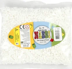 Rør Perler Til Perleplader - Medium - Hvid - 6000 Stk. - Nabbi