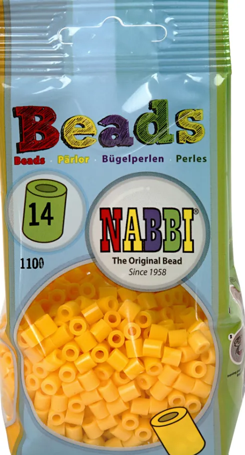 Rør Perler Til Perleplader - Medium - Gul - 1100 Stk. - Nabbi